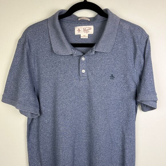 Penguin by Munsingwear Heritage Slim Fit Polo T Shirt Collared Short Slv Blue L - Picture 2 of 12